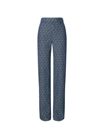 Tory Burch Patterned Straight-leg Jean In Blue