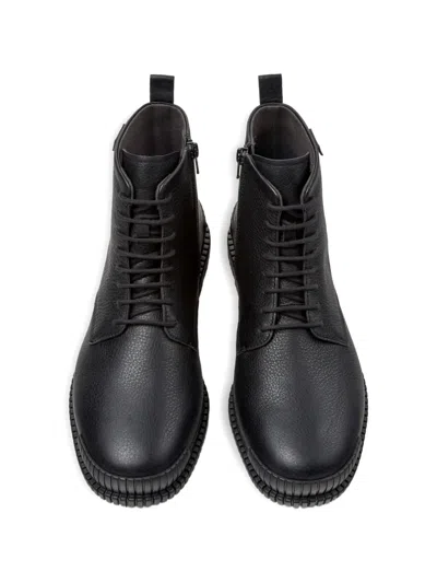 Camper Pix Leather Boots In Black
