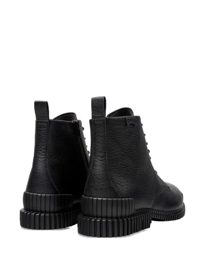 Camper Pix Leather Boots In Black