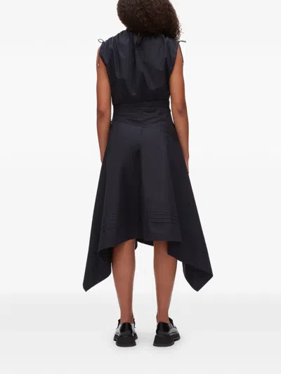 3.1 Phillip Lim Sleeveless Ruched Dress With Handkerchief In Black
