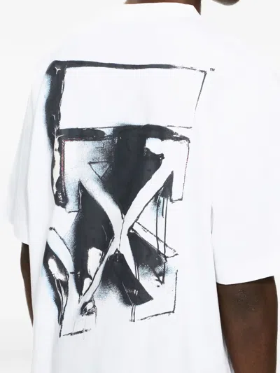 Off-white Graphic Print Crew Neck Short Sleeve T-shirt In White