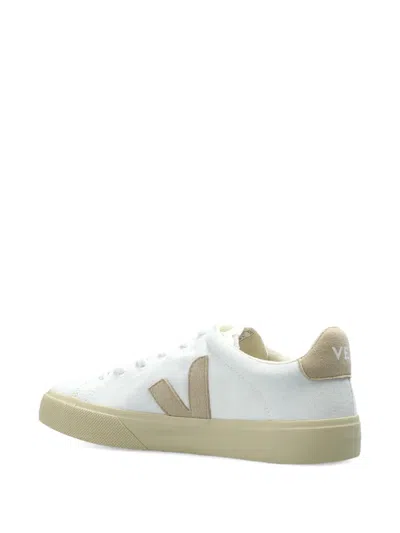 Veja White And Pink Leather Esplar Logo Sneakers