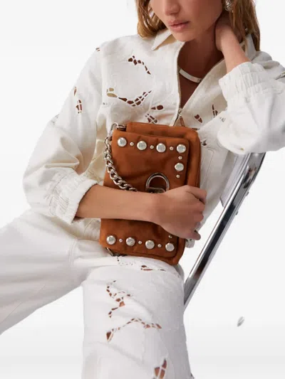 Liu •jo Openwork Embroidered Bomber Jacket In Brown