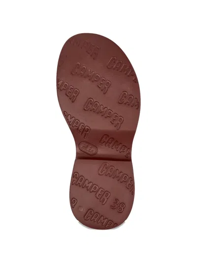 Camper Tasha Ankle Strap Wedge Sandal In Burgundy