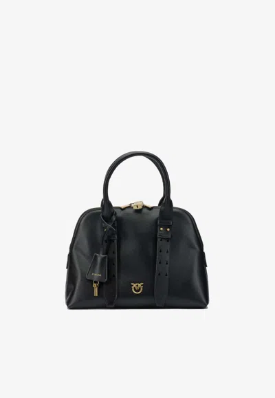 Pinko Structured Handbag With Rounded Top Handle In Red