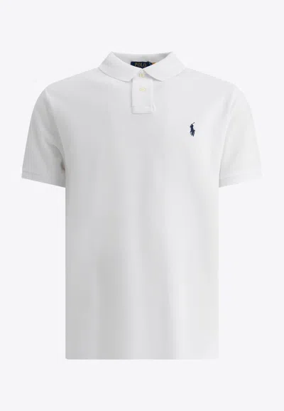 Polo Ralph Lauren Slim Fit White Polo Shirt With Classic Collar And Pony Embroidery On The Front In Cotton Piquet Man