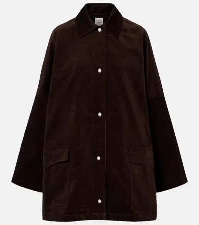 Totême Toteme Organic Cotton Corduroy Overshirt Jacket In Black