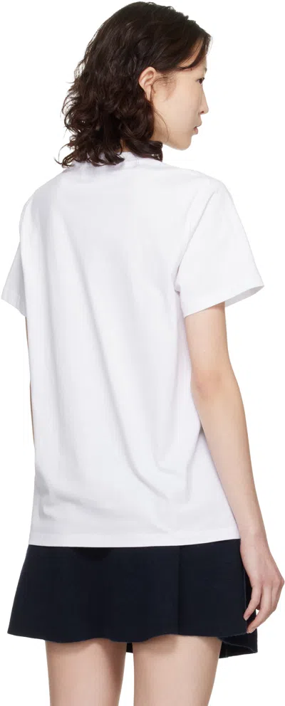 Ganni Graphic Print Relaxed Fit Short Sleeve Top In White