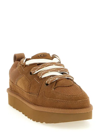 Ugg Suede And Mesh Sneakers With Trekking Laces In Brown