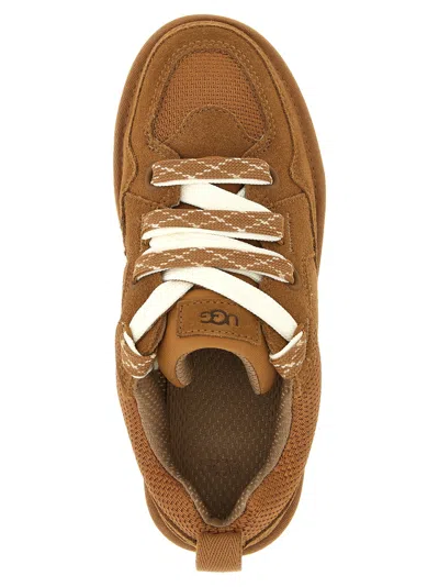 Ugg Suede And Mesh Sneakers With Trekking Laces In Brown