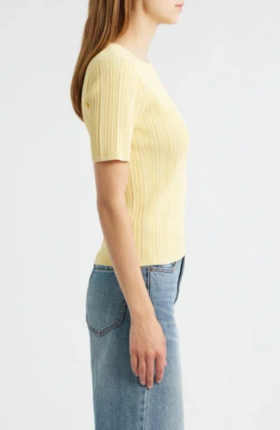 Rag & Bone Camryn Short Sleeve Rib Sweater In Yellow