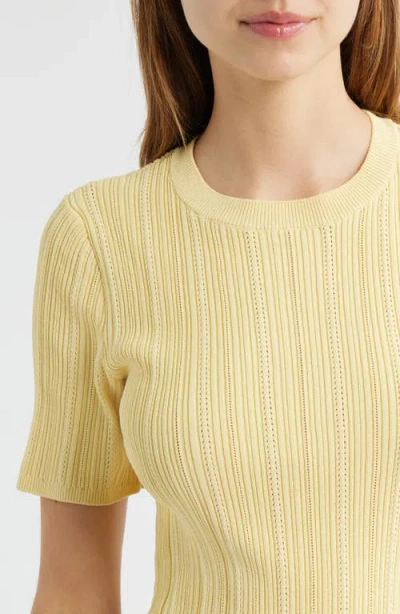 Rag & Bone Camryn Short Sleeve Rib Sweater In Yellow