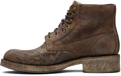 Visvim Virgil Boots-folk Dark In Brown