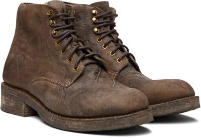 Visvim Virgil Boots-folk Dark In Brown