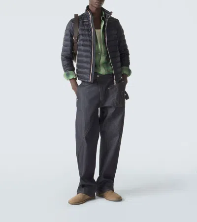 Moncler Daniel Short Down Jacket Black In Blue