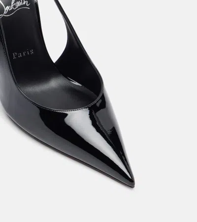 Christian Louboutin Miss Z Sling Patent Leather Slingback Pumps 100 In Black