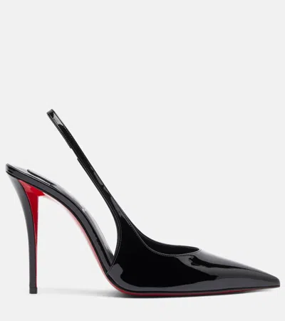 Christian Louboutin Miss Z Sling Patent Leather Slingback Pumps 100 In Black