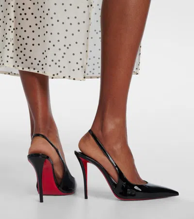 Christian Louboutin Miss Z Sling Patent Leather Slingback Pumps 100 In Black