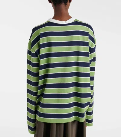 Prada Embroidered Cotton Oversize T-shirt In Brown