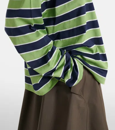 Prada Embroidered Cotton Oversize T-shirt In Brown