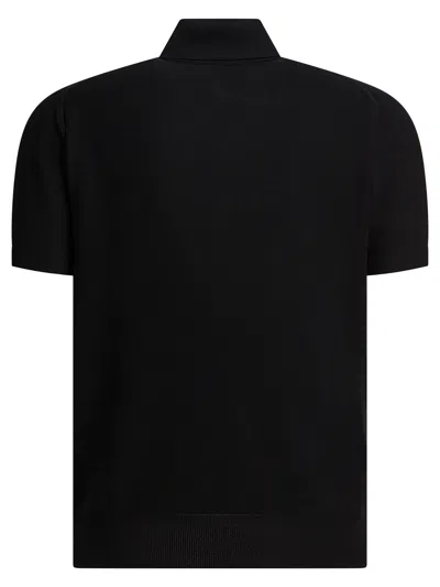 Tom Ford Mens Black Short-sleeve Lyocell-cotton Piquet Polo Shirt In Black