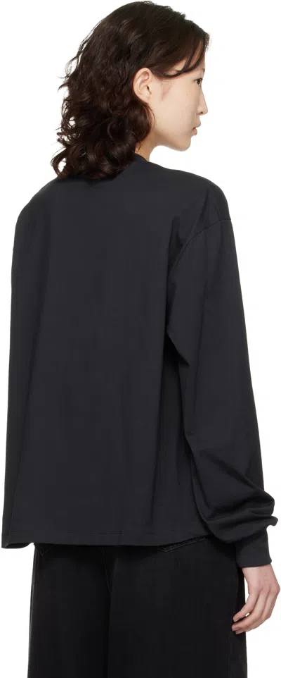 Ganni Organic Cotton Crew Neck Graphic Sweater In Black