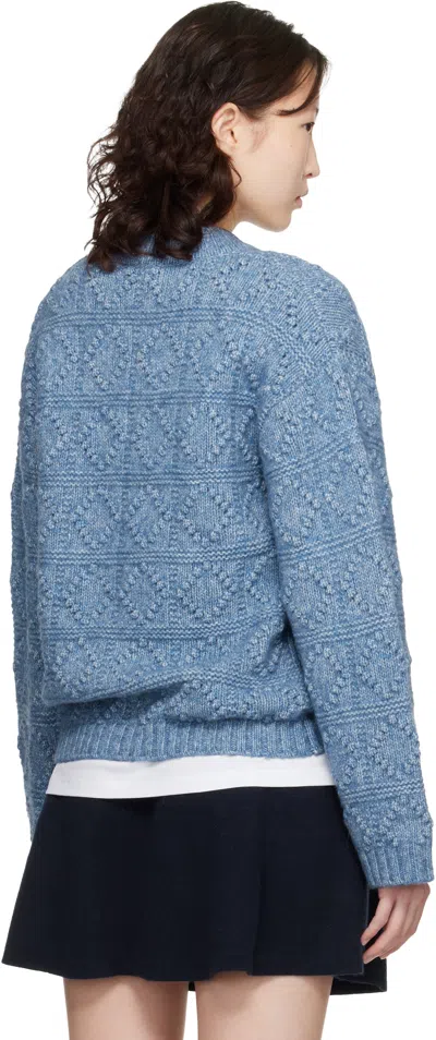 Ganni ブルー Bubble コットン ウール セーター In Blue