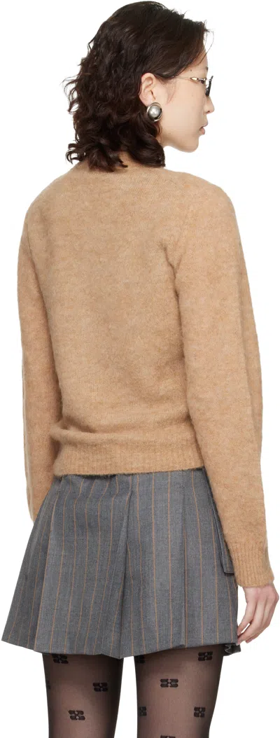 Ganni Printed Alpaca Wool Blend Sweater In Neutral