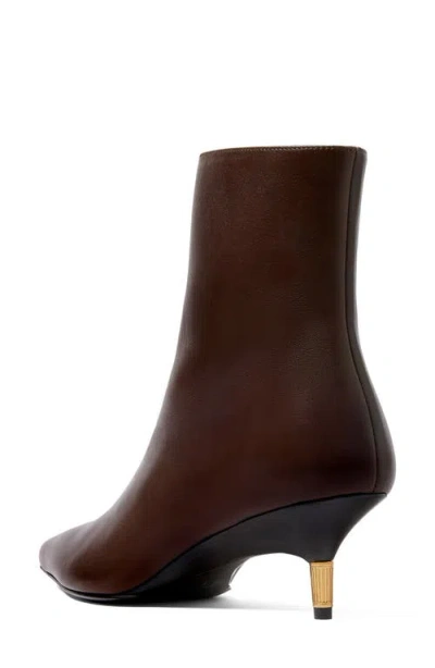 Khaite Bella 55 Leather Ankle Boots In Brown
