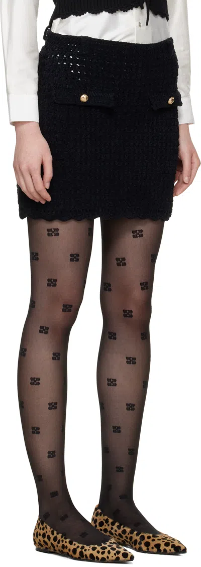 Ganni ブラック クロシェ ミニスカート In Black