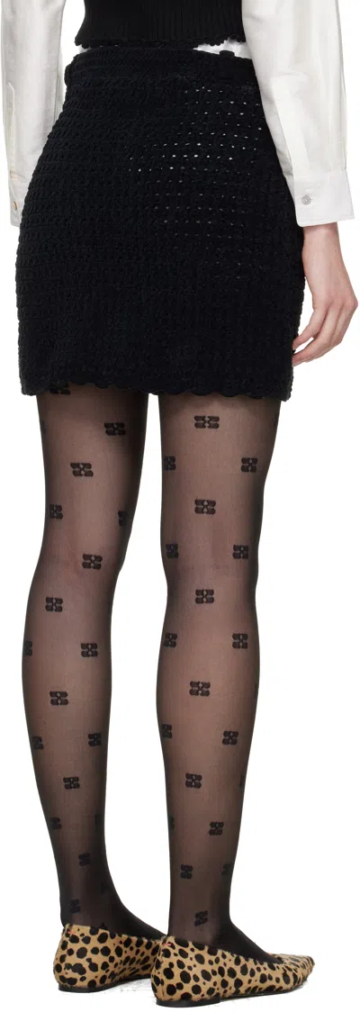 Ganni ブラック クロシェ ミニスカート In Black