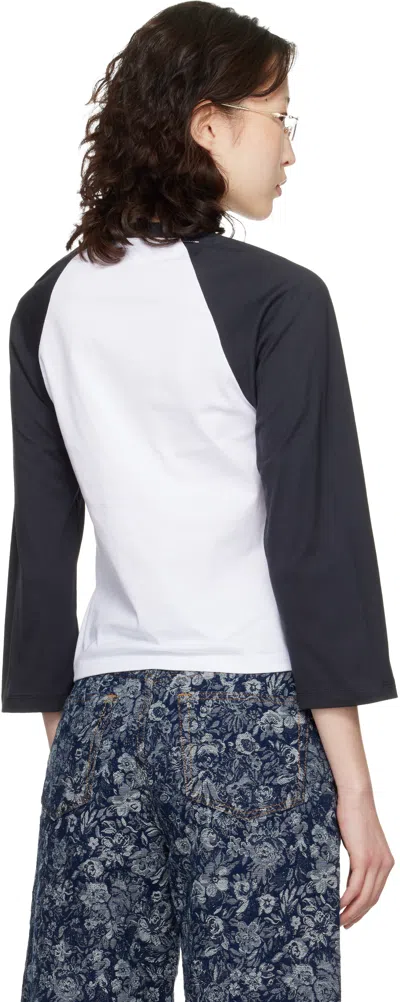 Ganni Baseball Graphic Raglan Crew Neck T-shirt In Multi