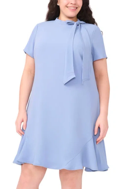 Cece Bow A-line Dress In Blue