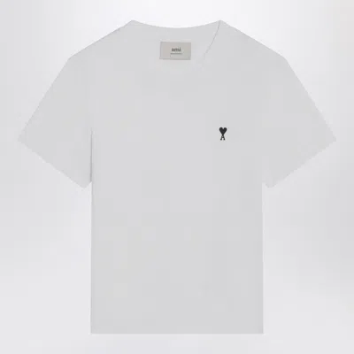 Ami Alexandre Mattiussi Ami Paris Tshirt Ami De Coeur Contraste Cropp In White