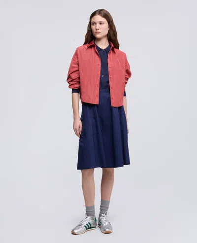 Aspesi Cotton Poplin Flared Skirt In Blue