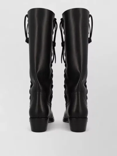 Paris Texas Roxanne Leather Knee-high Boots In Black