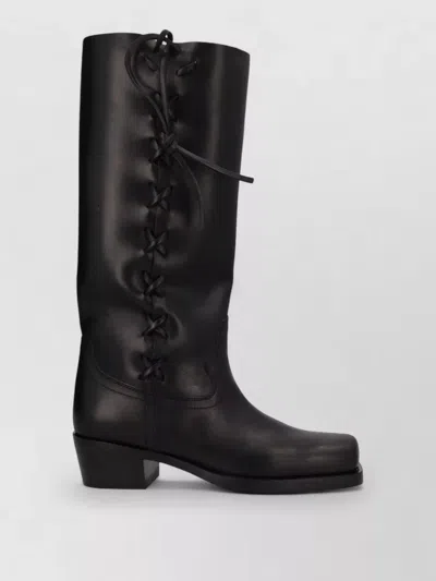 Paris Texas Roxanne Leather Knee-high Boots In Black