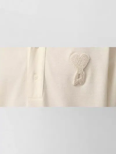 Ami Alexandre Mattiussi Ami Paris Classic Polo Shirt With Embroidered Applique In White