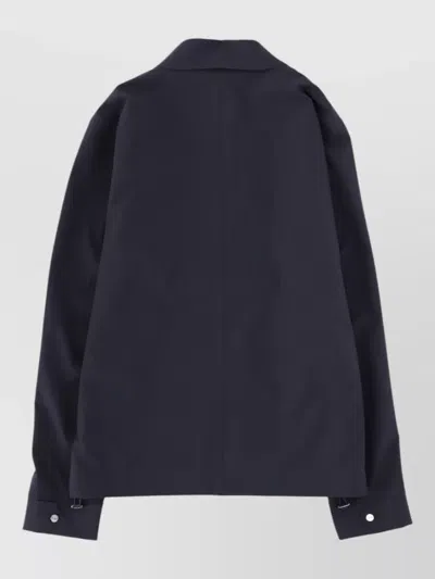 Herno Collared Jacket Long Sleeves Front Pockets In Blue