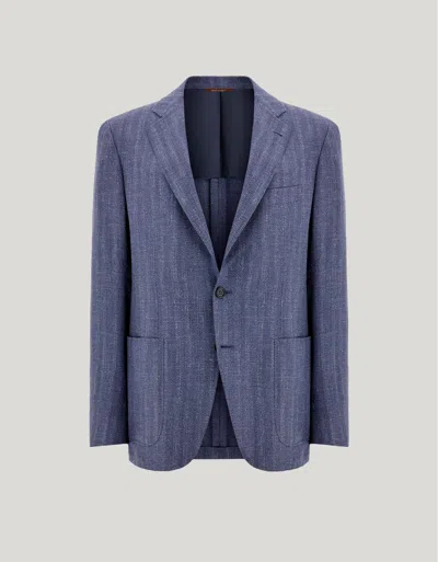 Canali Single-breasted Blazer In Blue