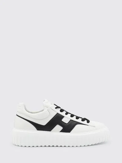 Hogan H-stripes Low-top Sneakers With Smooth Leather Upper In White