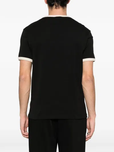 Sandro Contrast-trim T-shirt In Black