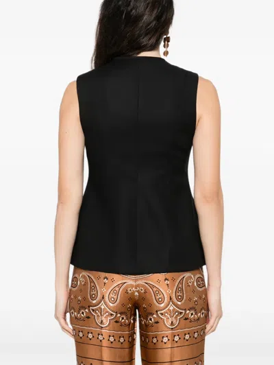 Sandro Buttoned Front-pocket Gilet In Black