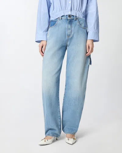 Pinko Jeans Im Patchwork-look In Blue