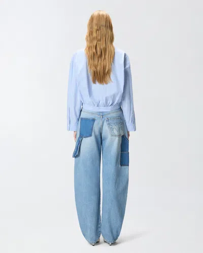 Pinko Jeans Im Patchwork-look In Blue