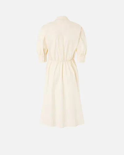 Pinko Wrap Dress Knee Length Puff Sleeves In Neutral