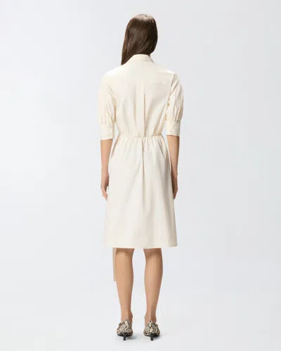 Pinko Wrap Dress Knee Length Puff Sleeves In Neutral