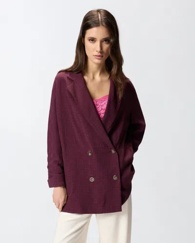 Pinko Double-breasted Patterned Jacket In Purple