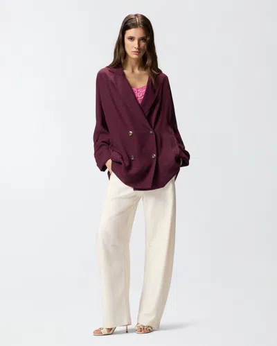 Pinko Double-breasted Patterned Jacket In Purple