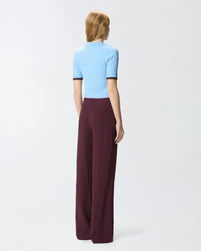 Pinko Short-sleeved Knitted Cardigan In Blue